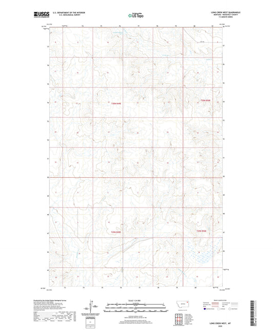 Long Creek West Montana US Topo Map Image