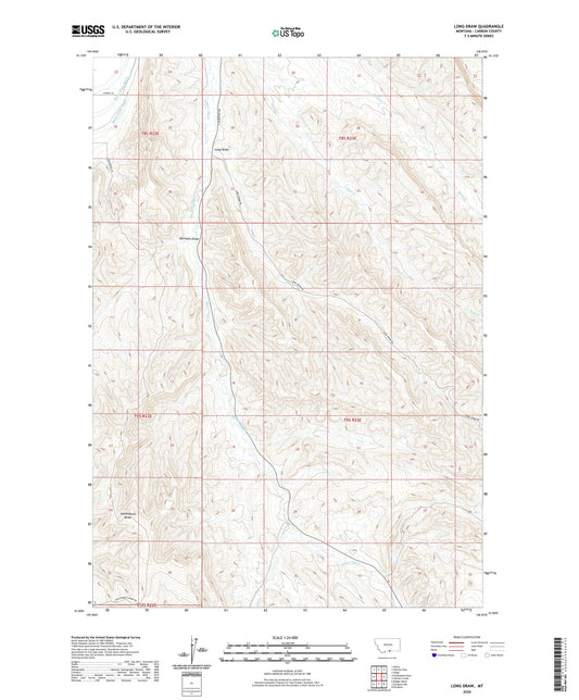 Long Draw Montana US Topo Map Image