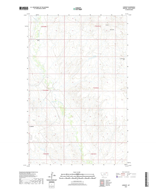 Lookout Montana US Topo Map Image