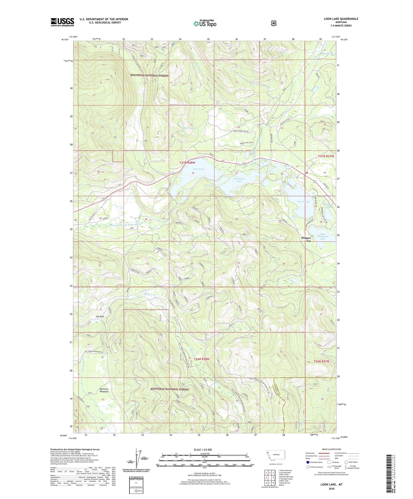 Loon Lake Montana US Topo Map Image