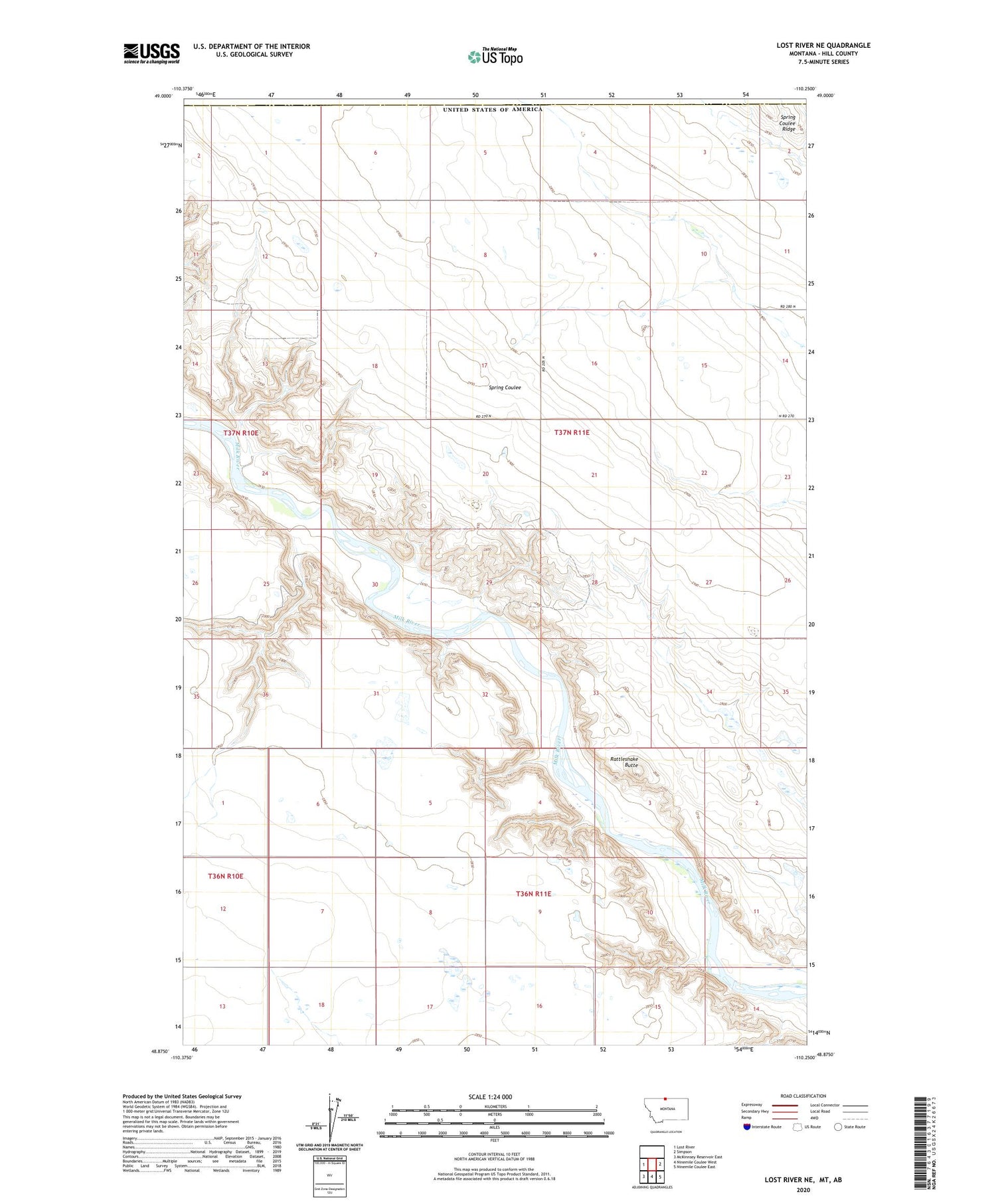 Lost River NE Montana US Topo Map Image