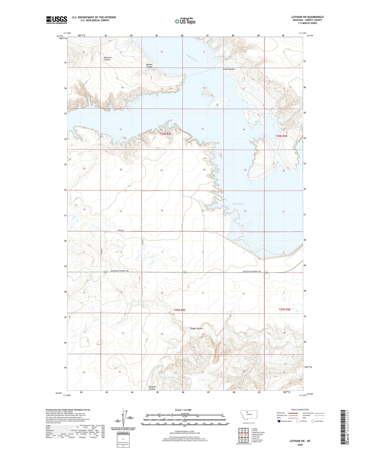 Lothair SW Montana US Topo Map Image