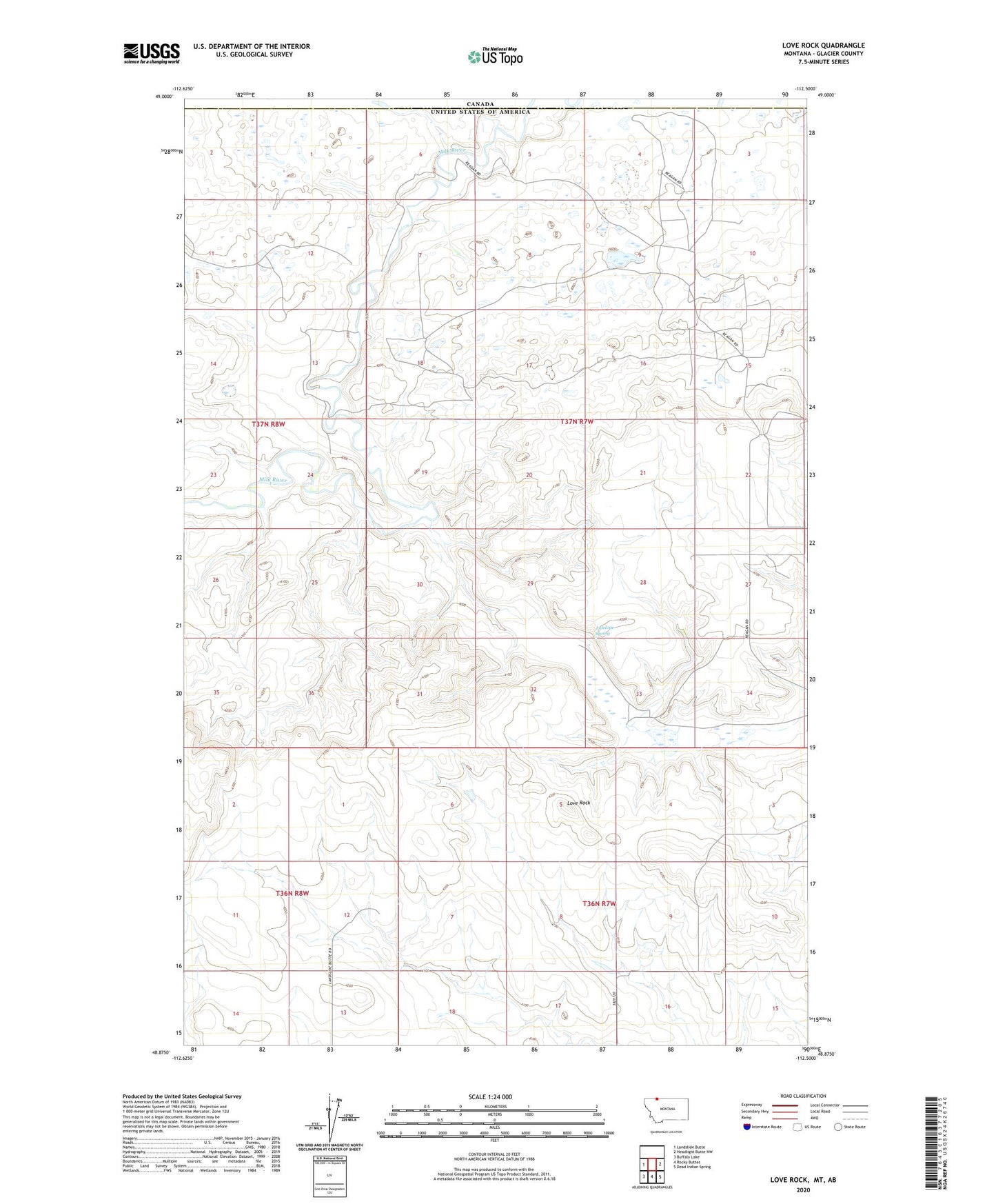 Love Rock Montana US Topo Map Image