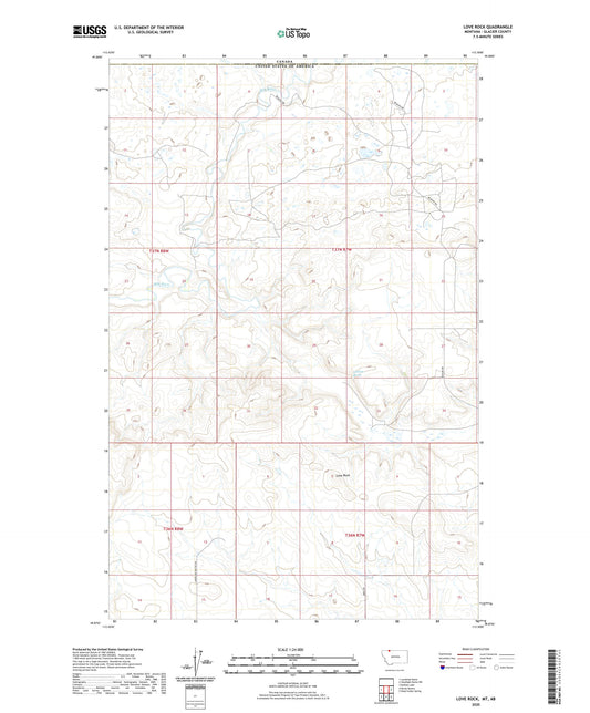 Love Rock Montana US Topo Map Image