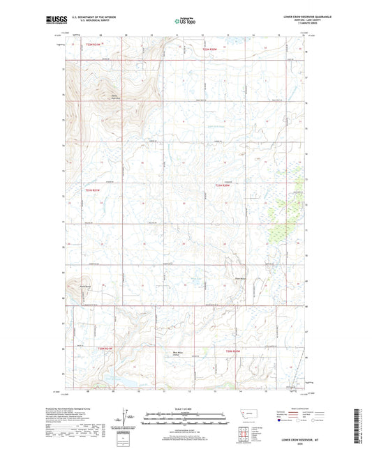 Lower Crow Reservoir Montana US Topo Map Image