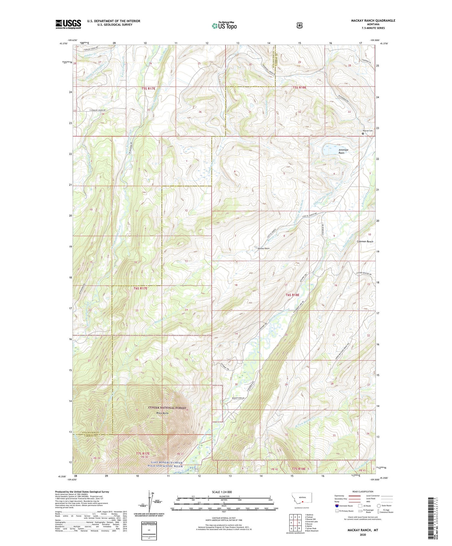 Mackay Ranch Montana US Topo Map Image