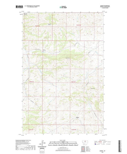 Maddux Montana US Topo Map Image
