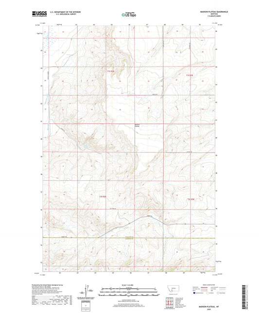 Madison Plateau Montana US Topo Map Image