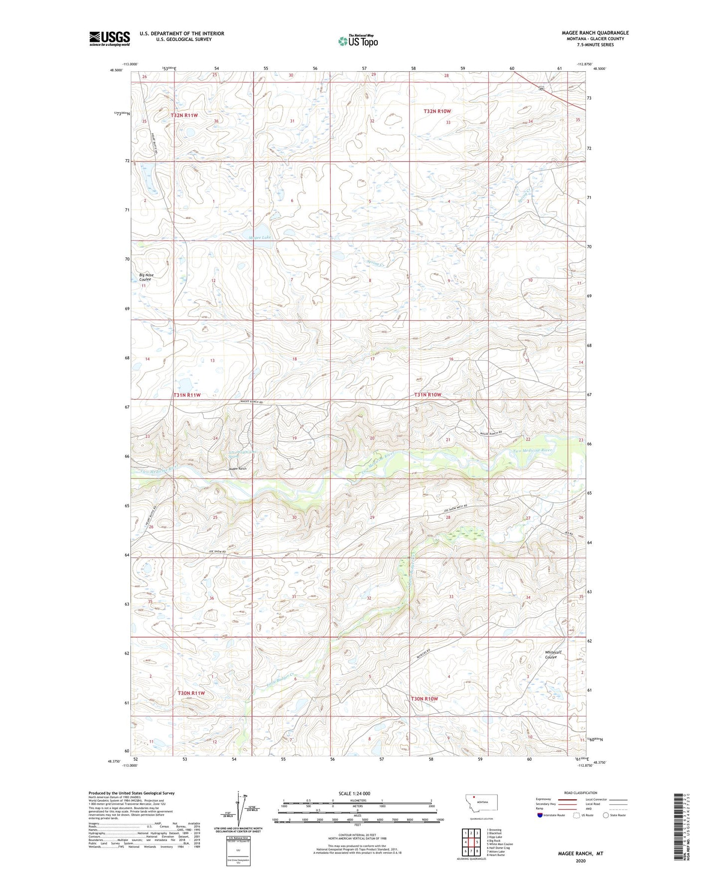 Magee Ranch Montana US Topo Map Image