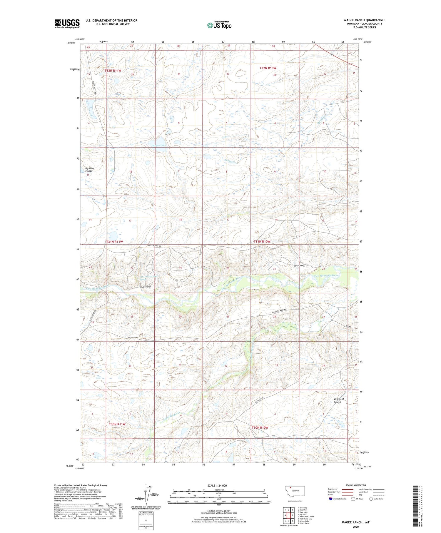 Magee Ranch Montana US Topo Map Image