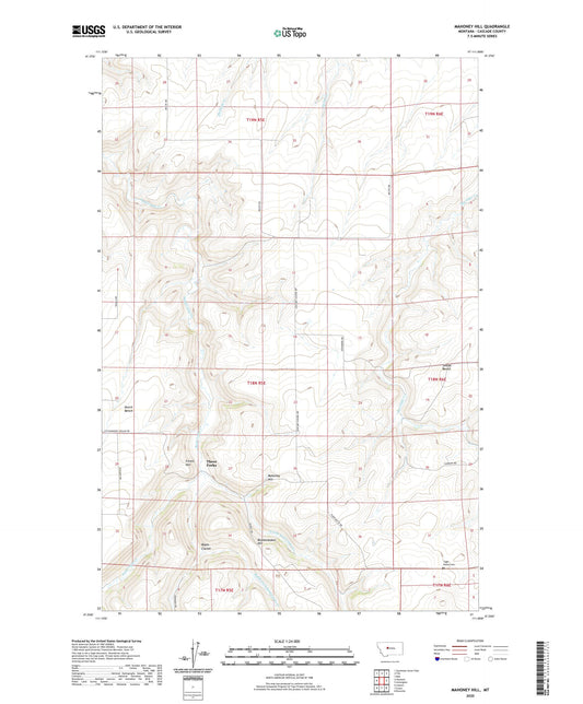 Mahoney Hill Montana US Topo Map Image