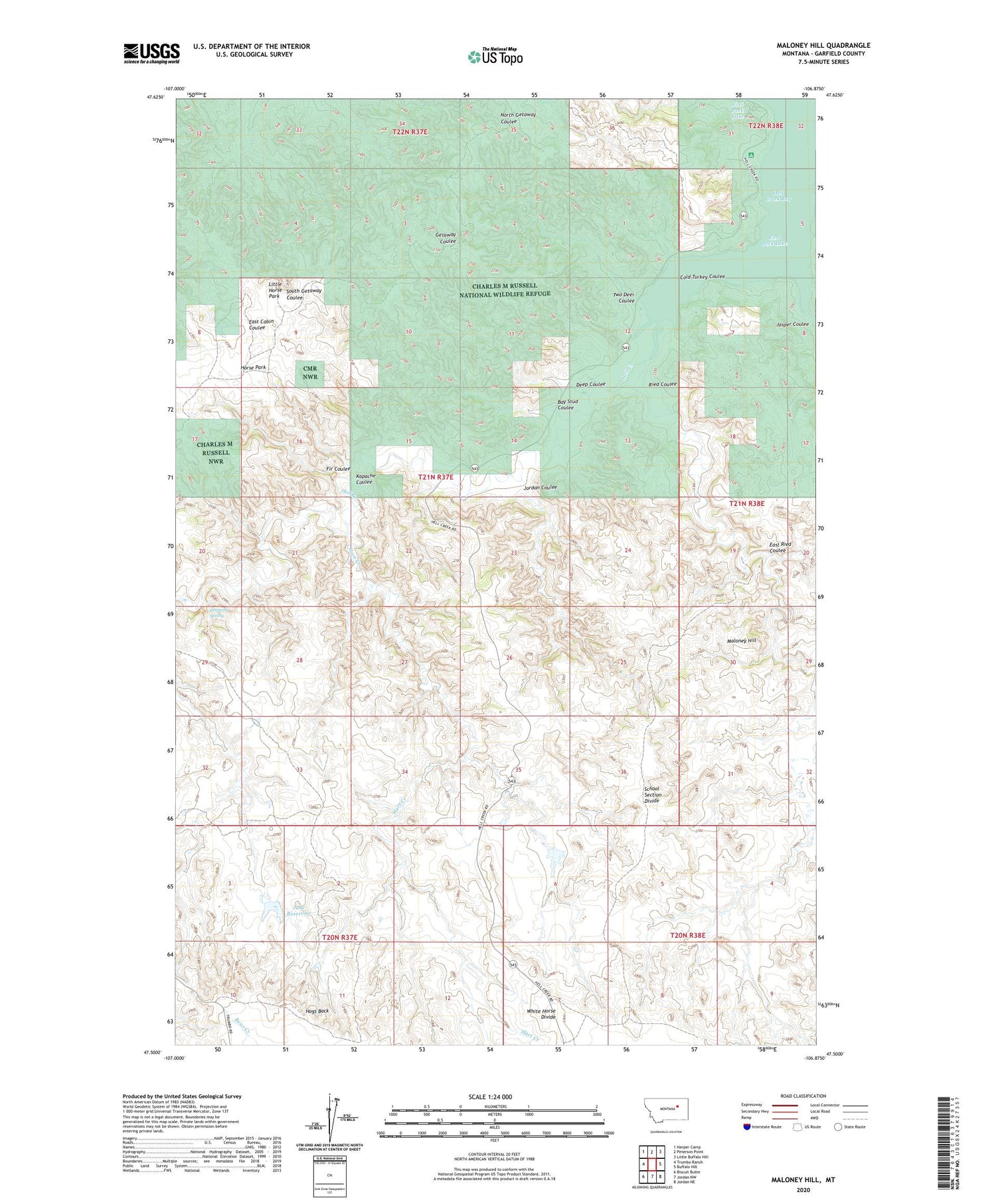 Maloney Hill Montana US Topo Map Image