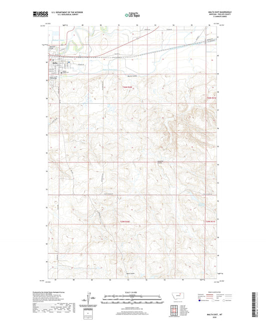 Malta East Montana US Topo Map Image