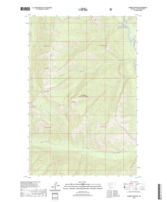 Marmot Mountain Montana US Topo Map Image