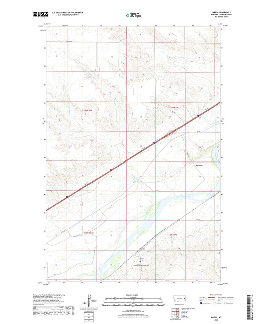 Marsh Montana US Topo Map Image