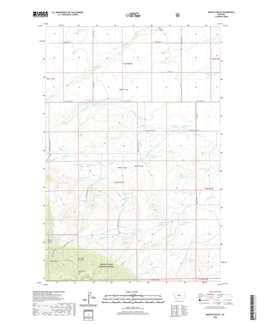 Martin Coulee Montana US Topo Map Image