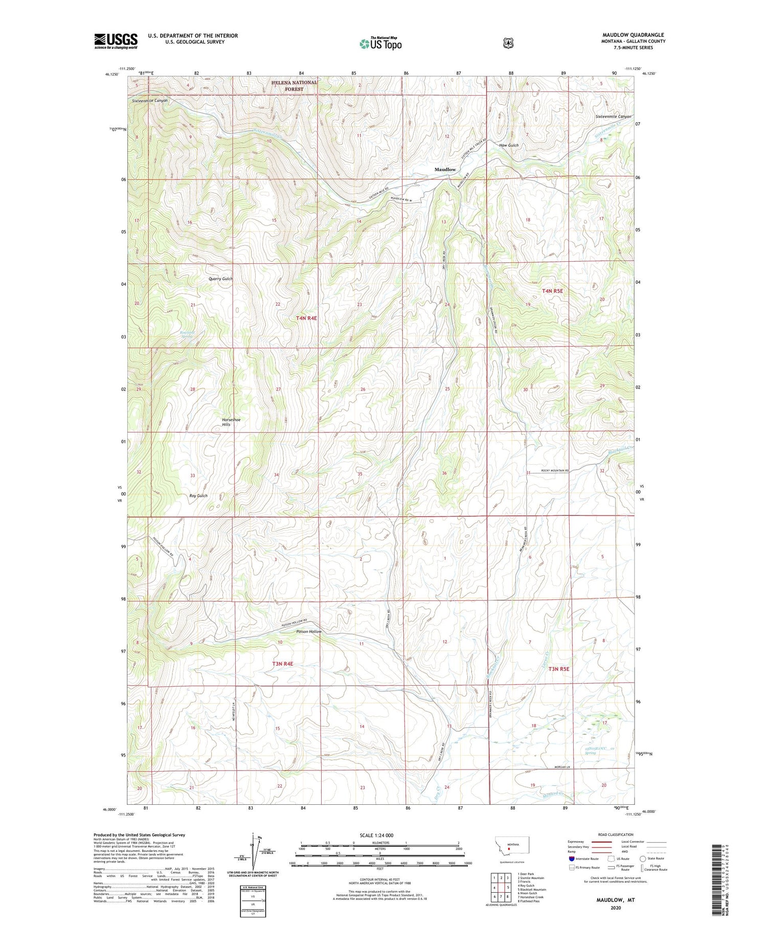 Maudlow Montana US Topo Map Image