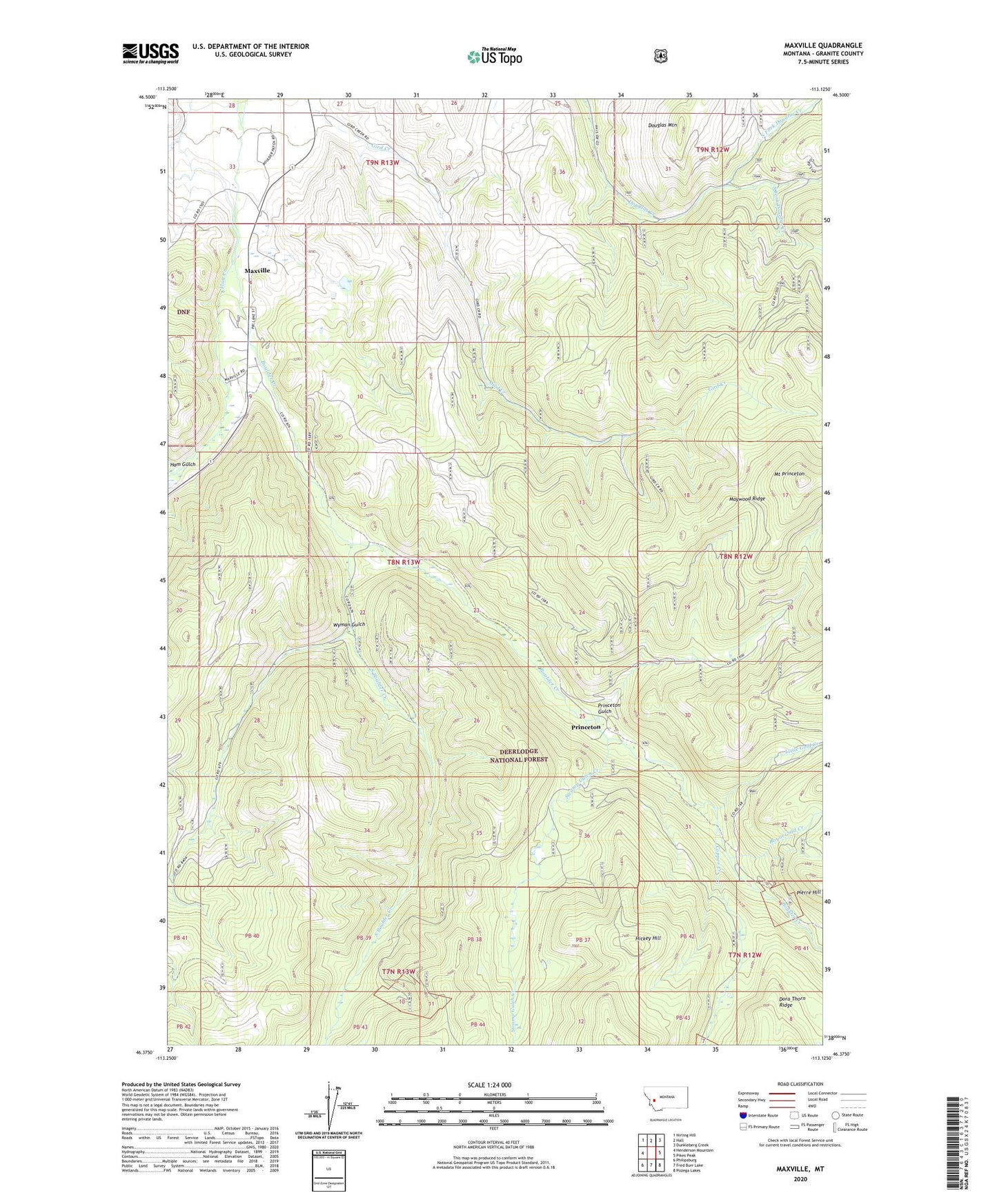 Maxville Montana US Topo Map Image