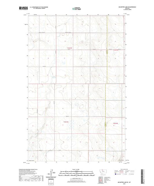 McCarters Lake SE Montana US Topo Map Image