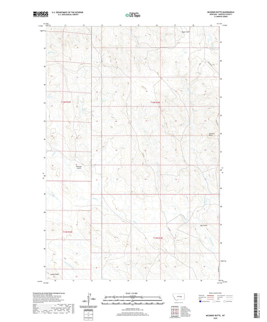 McGinnis Butte Montana US Topo Map Image