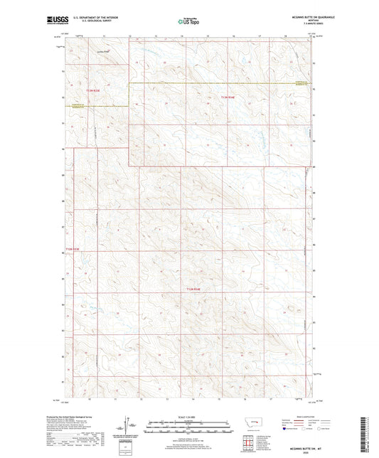 McGinnis Butte SW Montana US Topo Map Image