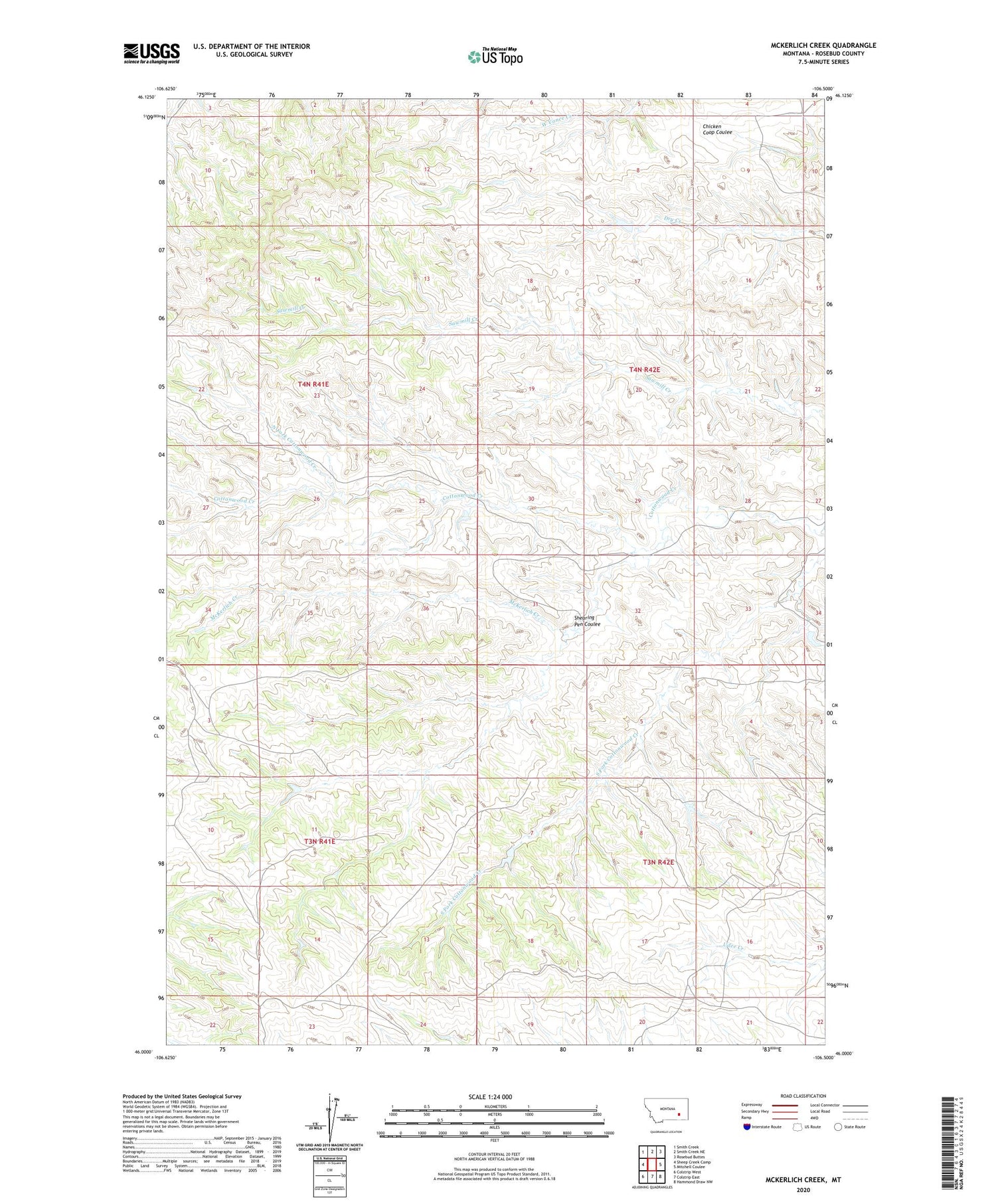 McKerlich Creek Montana US Topo Map Image