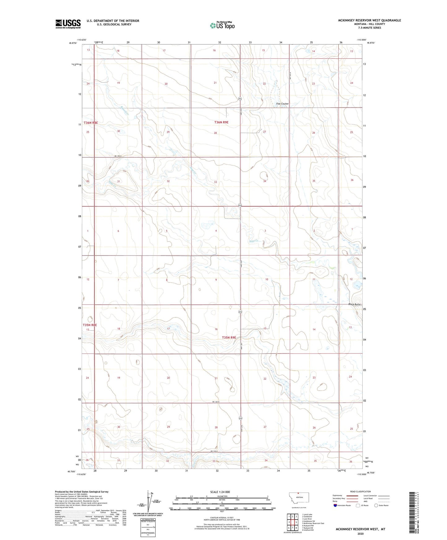McKinnsey Reservoir West Montana US Topo Map Image