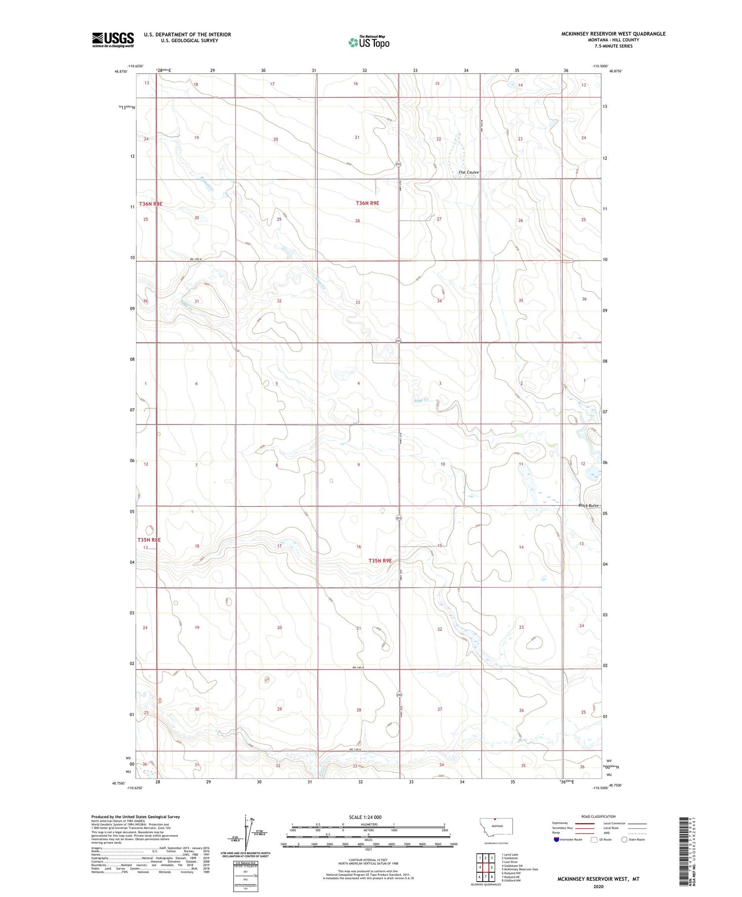 McKinnsey Reservoir West Montana US Topo Map Image