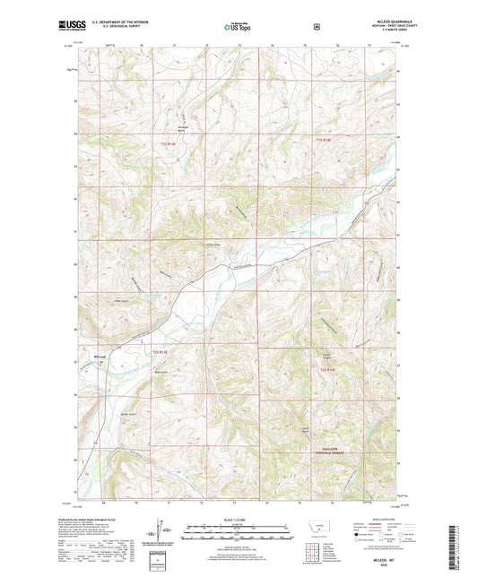McLeod Montana US Topo Map Image
