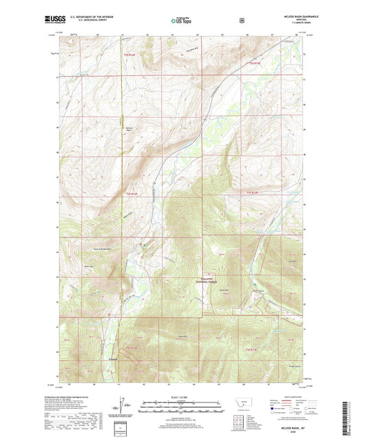 McLeod Basin Montana US Topo Map Image