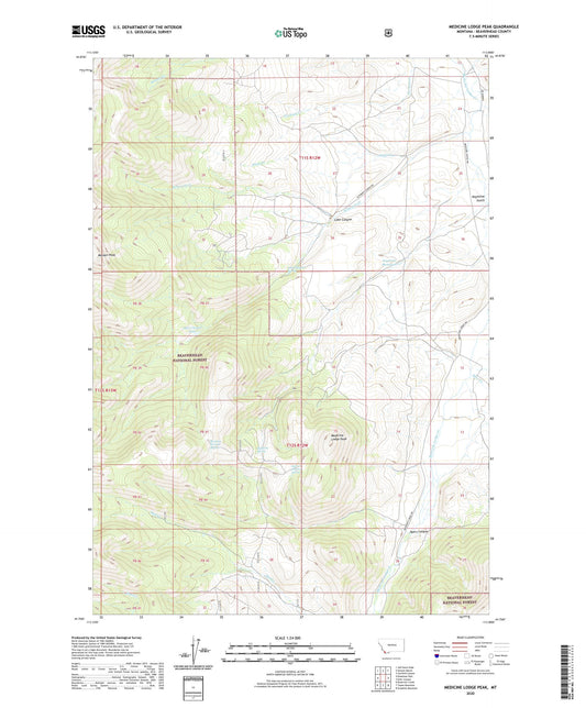 Medicine Lodge Peak Montana US Topo Map Image
