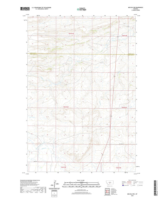 Melville NW Montana US Topo Map Image