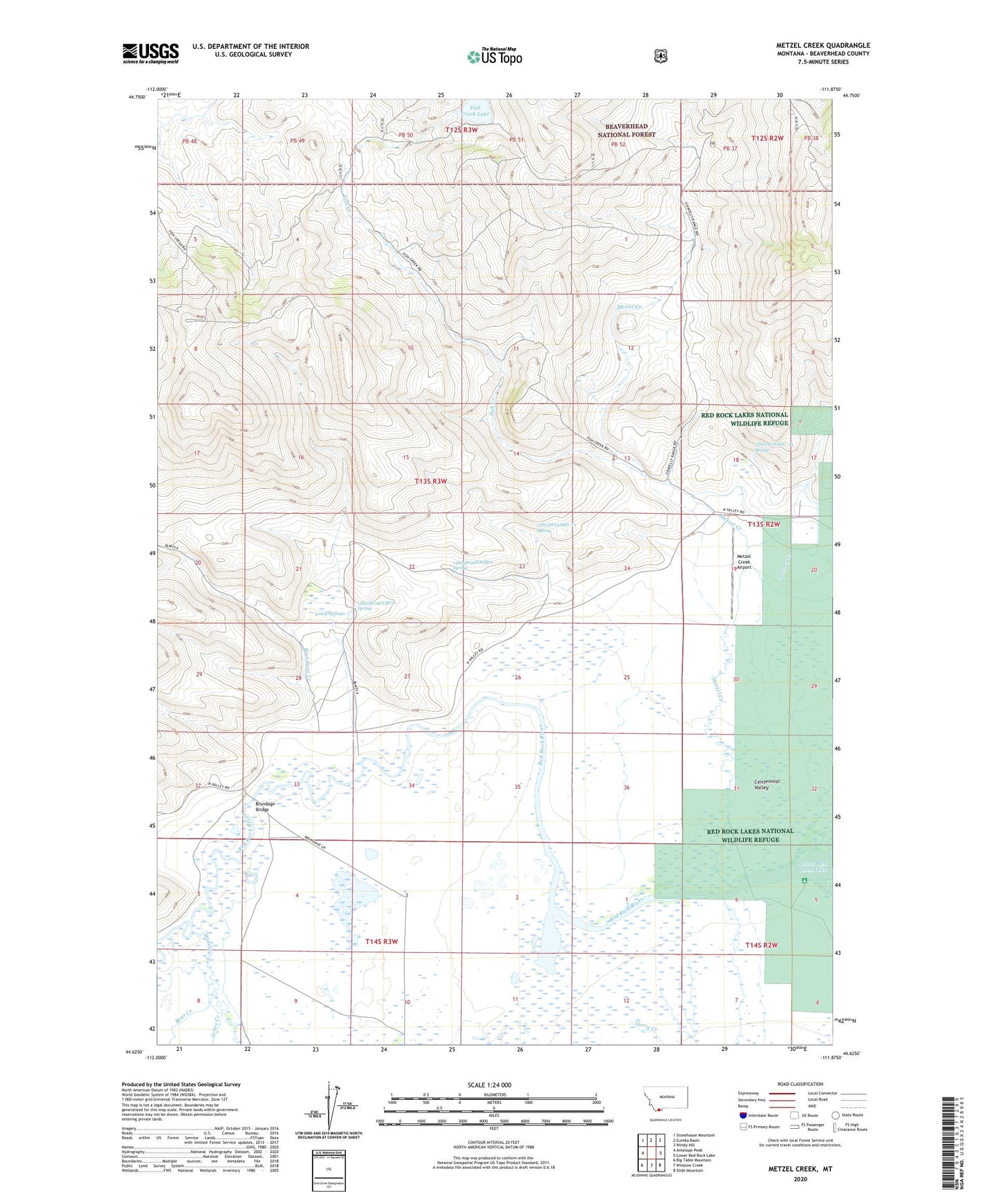Metzel Creek Montana US Topo Map Image