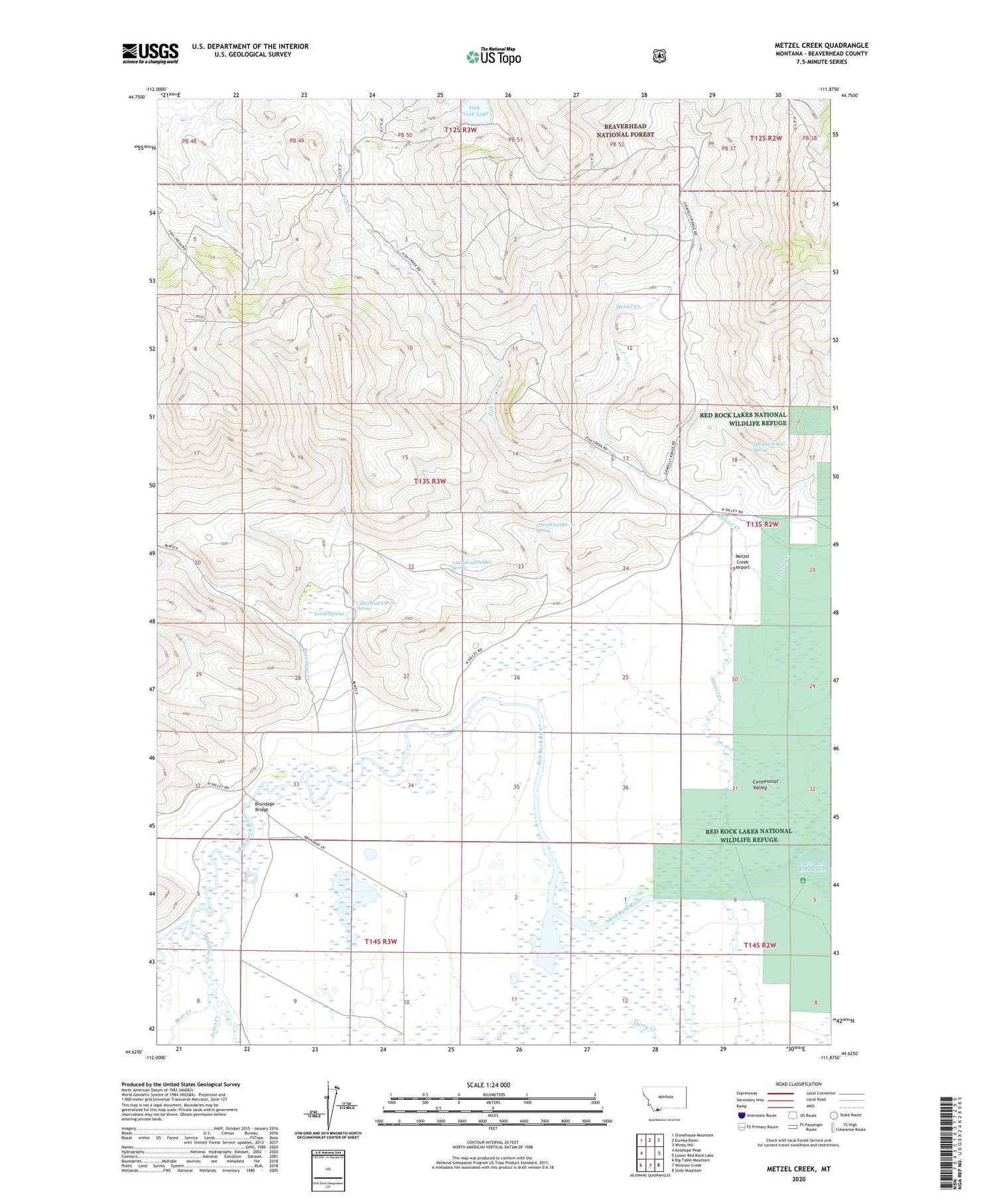 Metzel Creek Montana US Topo Map Image