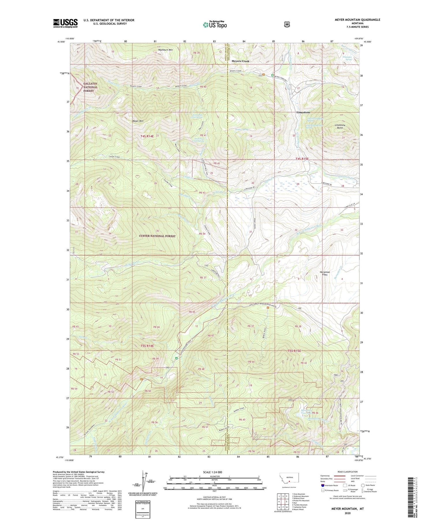 Meyer Mountain Montana US Topo Map Image