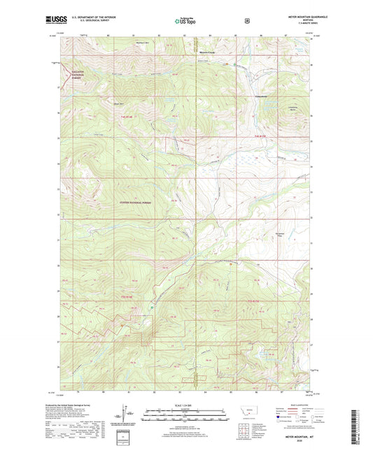 Meyer Mountain Montana US Topo Map Image