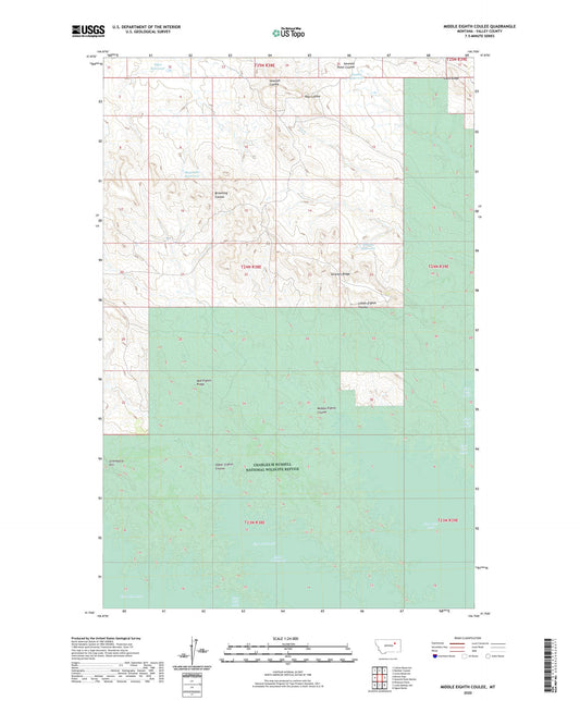 Middle Eighth Coulee Montana US Topo Map Image