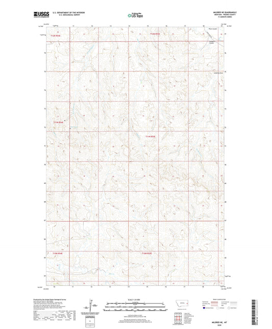 Mildred NE Montana US Topo Map Image