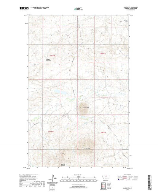 Miles Butte Montana US Topo Map Image