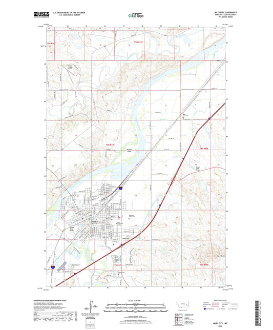 Miles City Montana US Topo Map Image