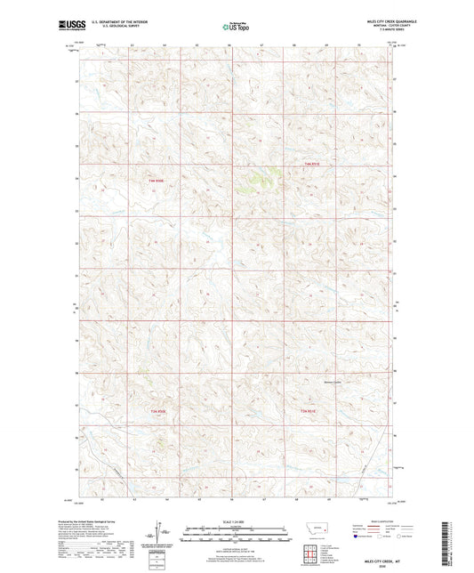 Miles City Creek Montana US Topo Map Image