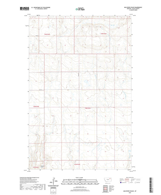 Milk River Coulee Montana US Topo Map Image