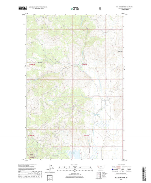 Mill Pocket Creek Montana US Topo Map Image