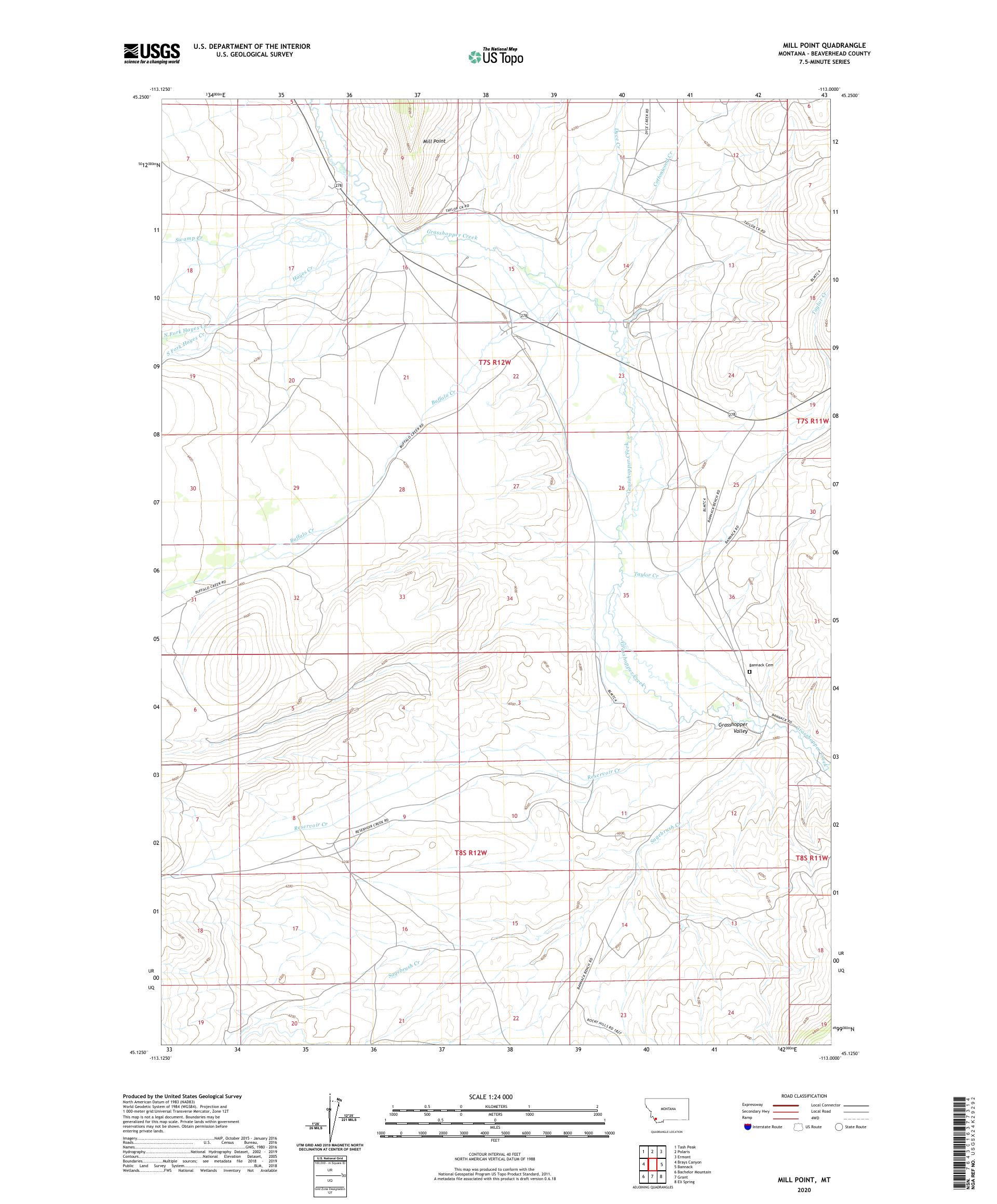 Mill Point Montana US Topo Map – MyTopo Map Store