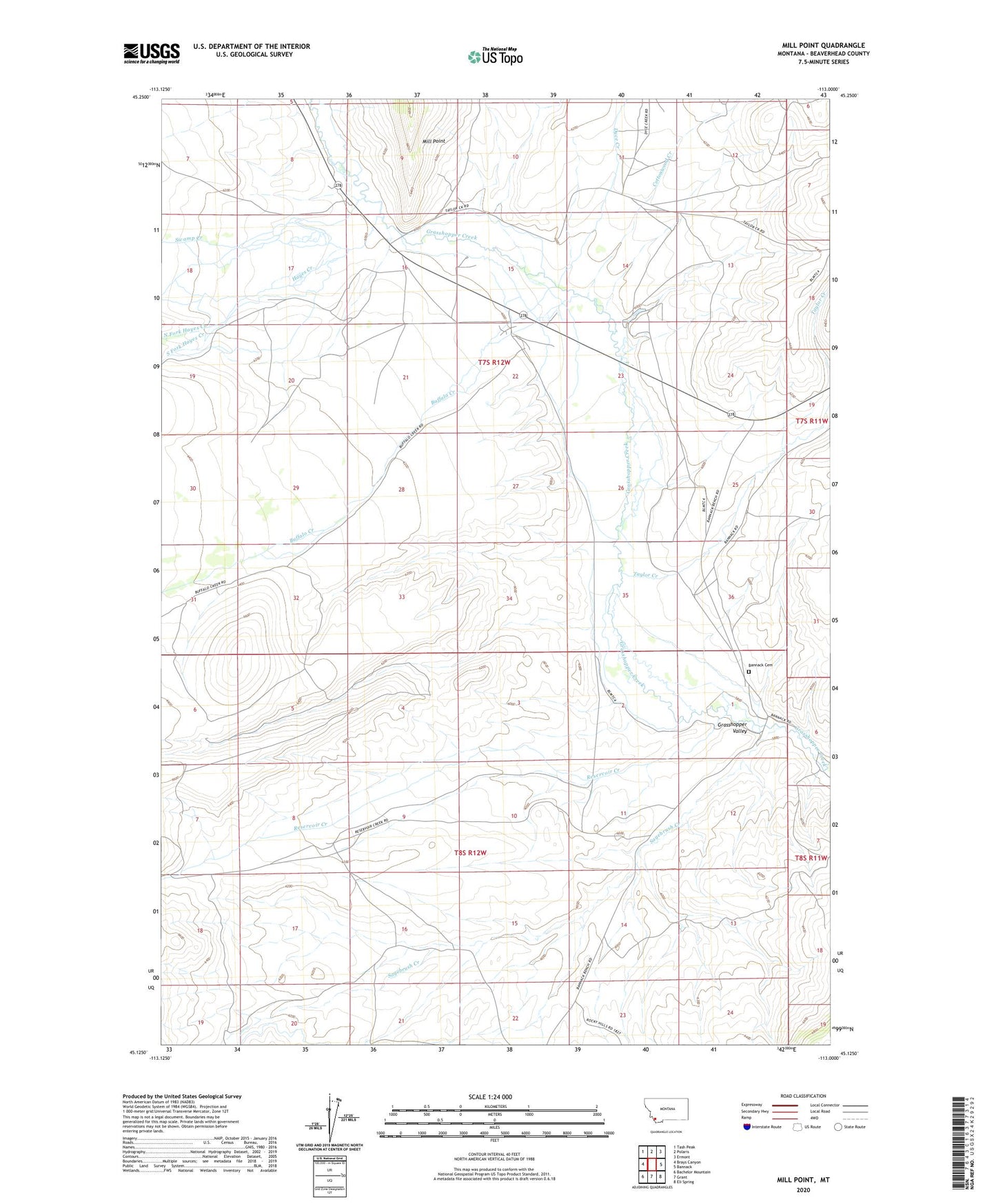 Mill Point Montana US Topo Map Image