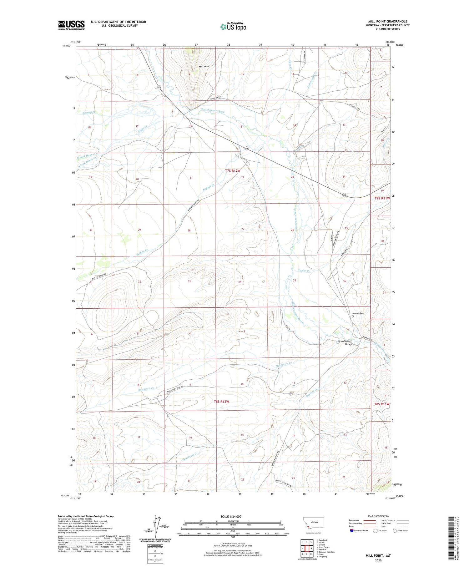 Mill Point Montana US Topo Map Image