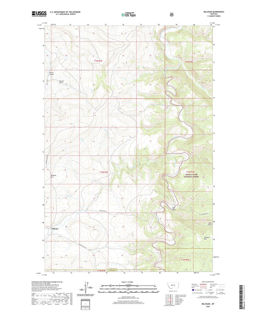 Millegan Montana US Topo Map Image