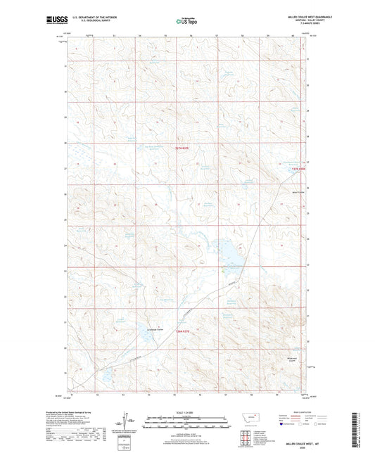 Miller Coulee West Montana US Topo Map Image