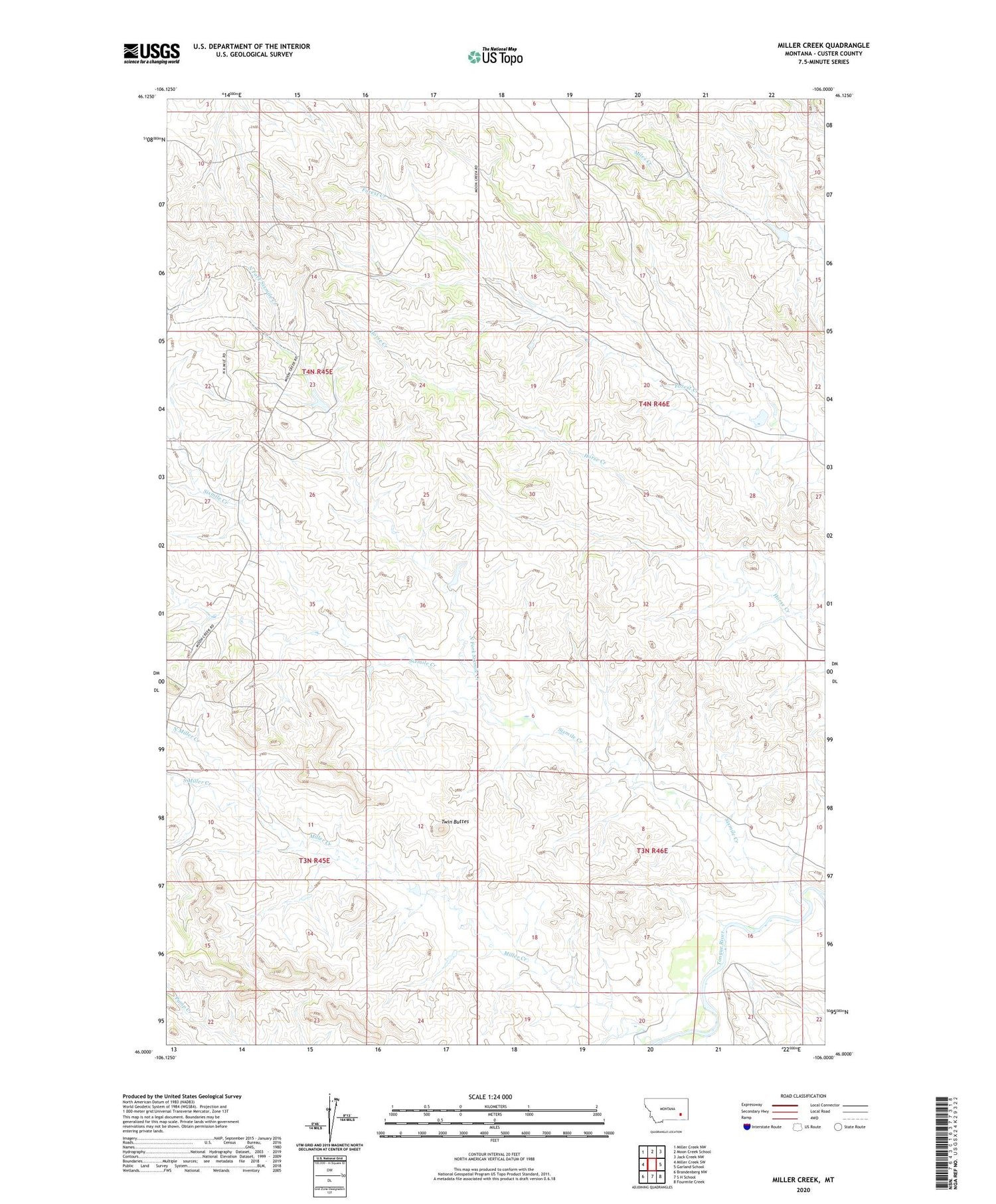 Miller Creek Montana US Topo Map Image
