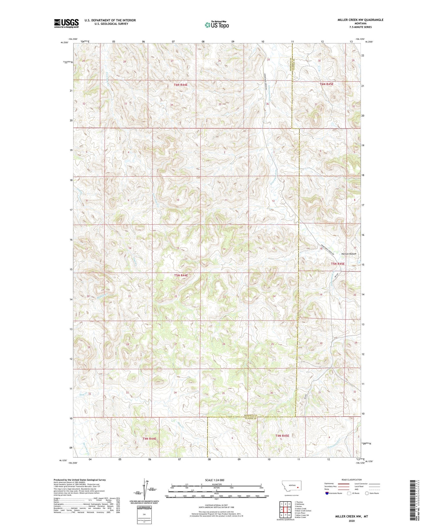 Miller Creek NW Montana US Topo Map Image